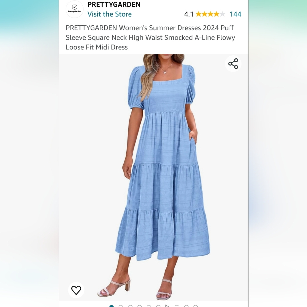 Amazon Women's Blue Midi Dress